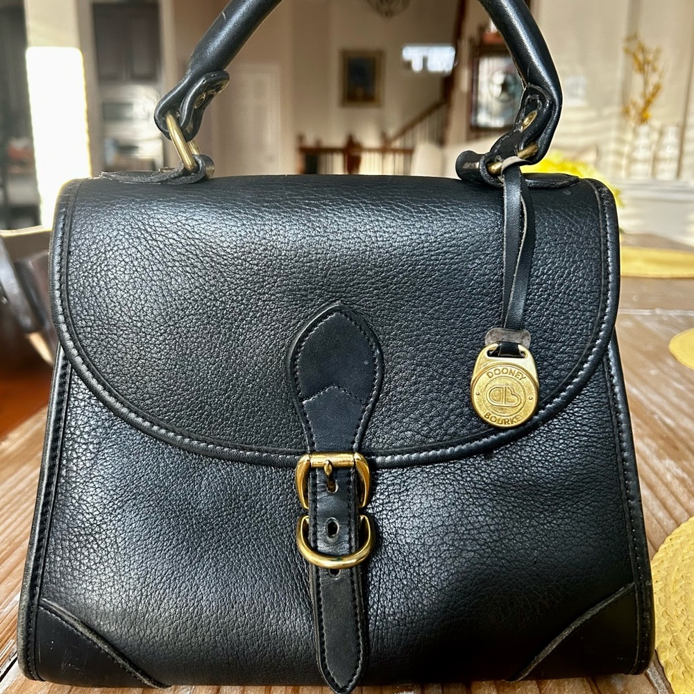 Vintage Dooney & Bourke All-Weather Leather Carpet Bag